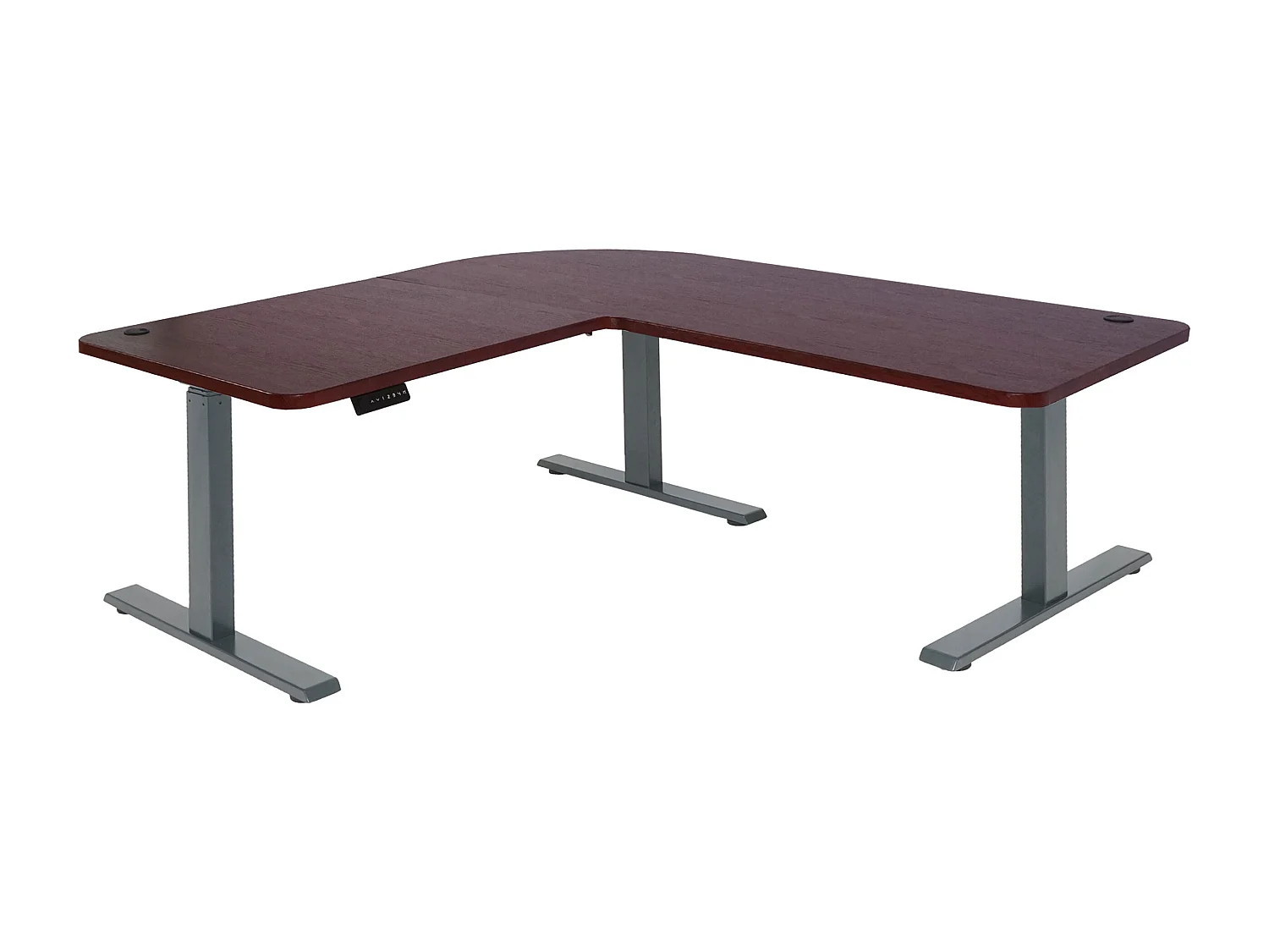 Eck-Schreibtisch MCW-D40, Kirsch-Dekor, anthrazit-grau