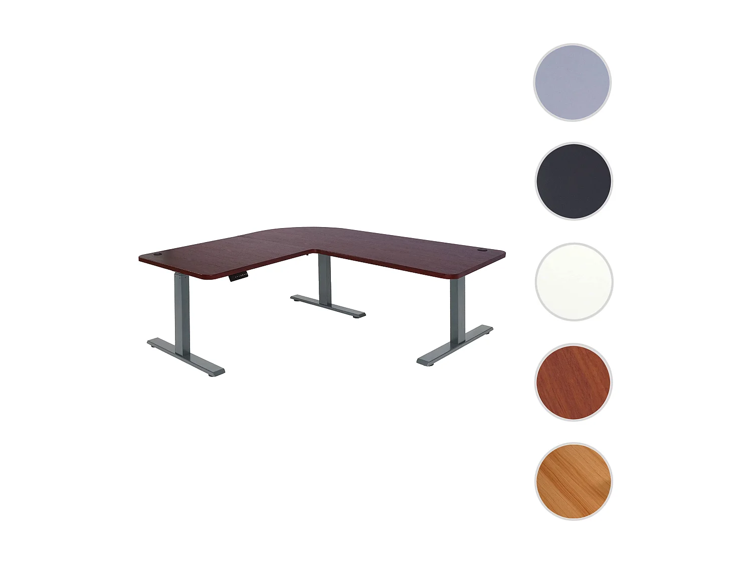 Eck-Schreibtisch MCW-D40, Kirsch-Dekor, anthrazit-grau