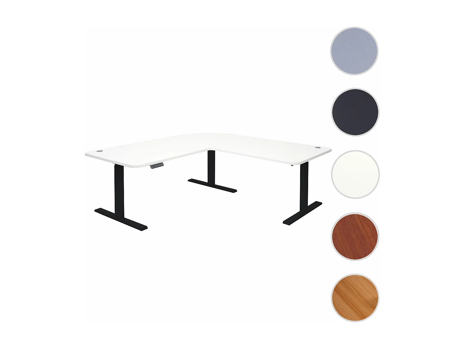 Eck-Schreibtisch MCW-D40, Weiß, schwarz