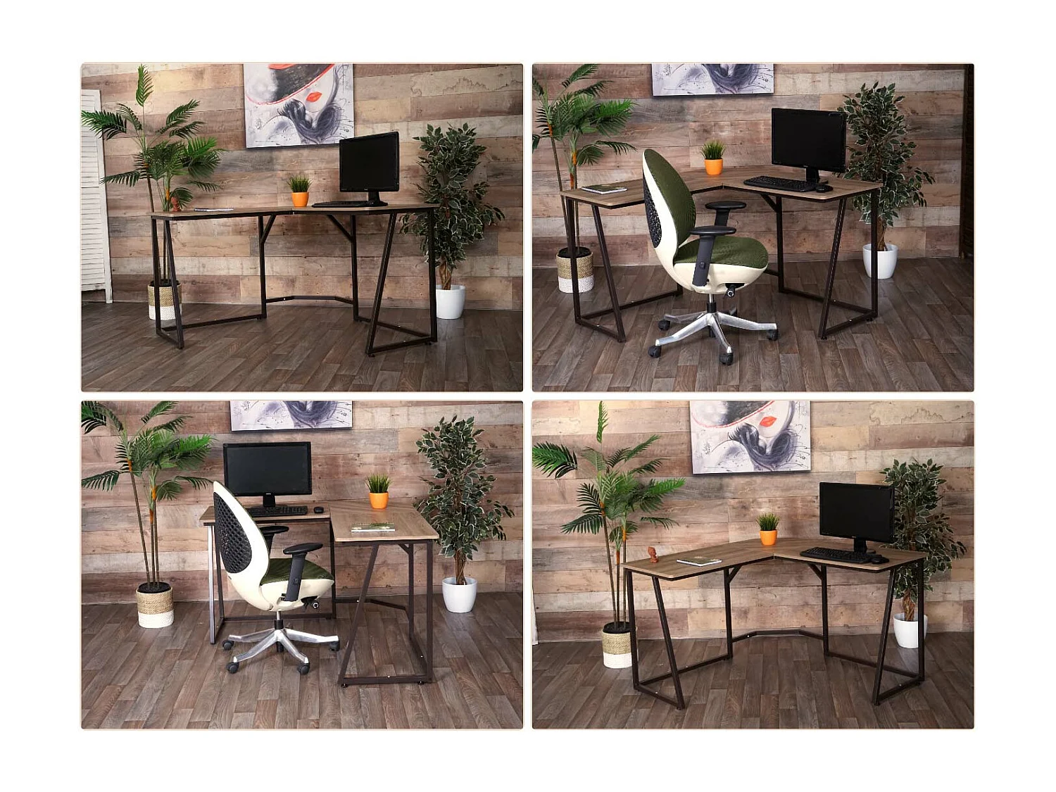 Hoekbureau MCW-K66,  natuurlijke kleur