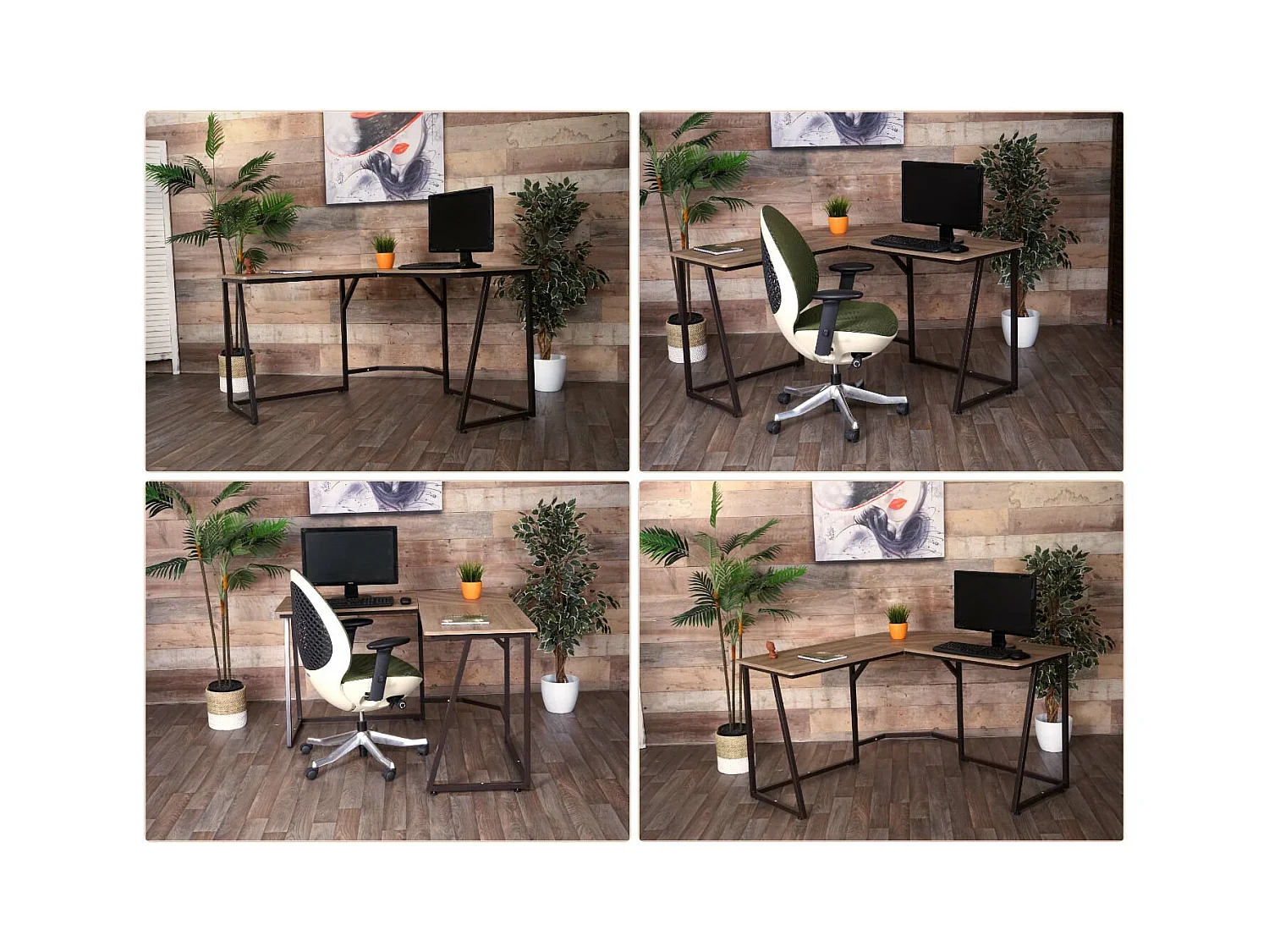 Hoekbureau MCW-K66,  natuurlijke kleur