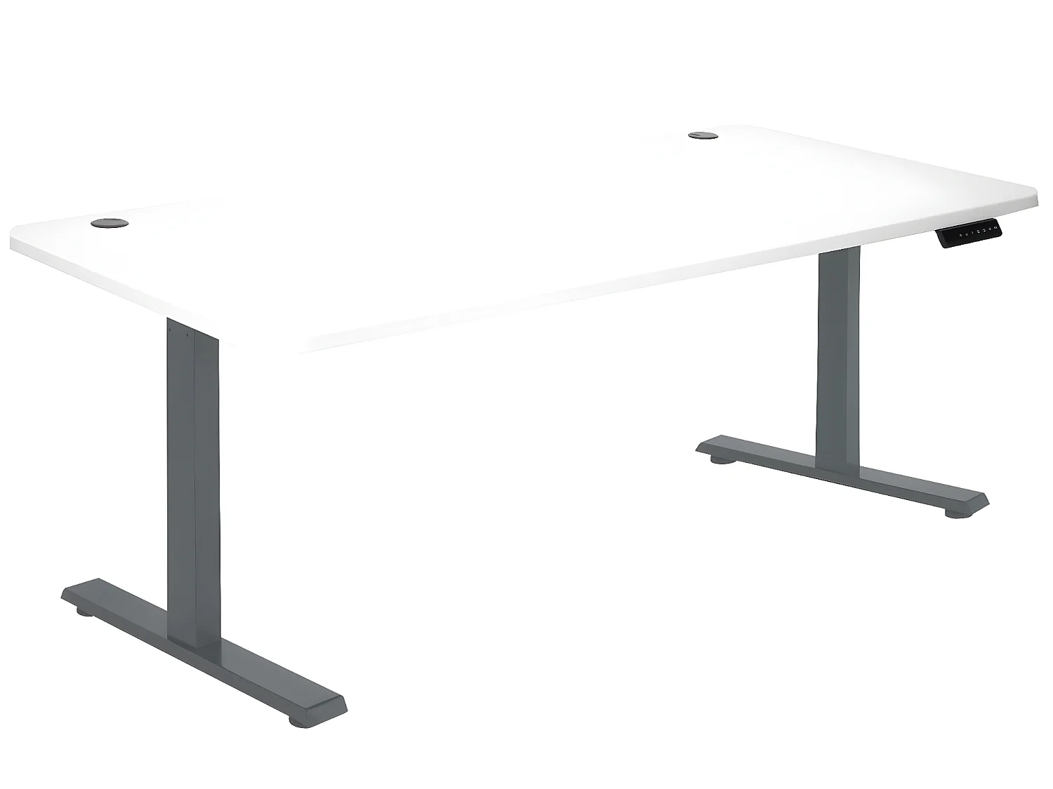 Schreibtisch MCW-D40, Weiß, anthrazit-grau