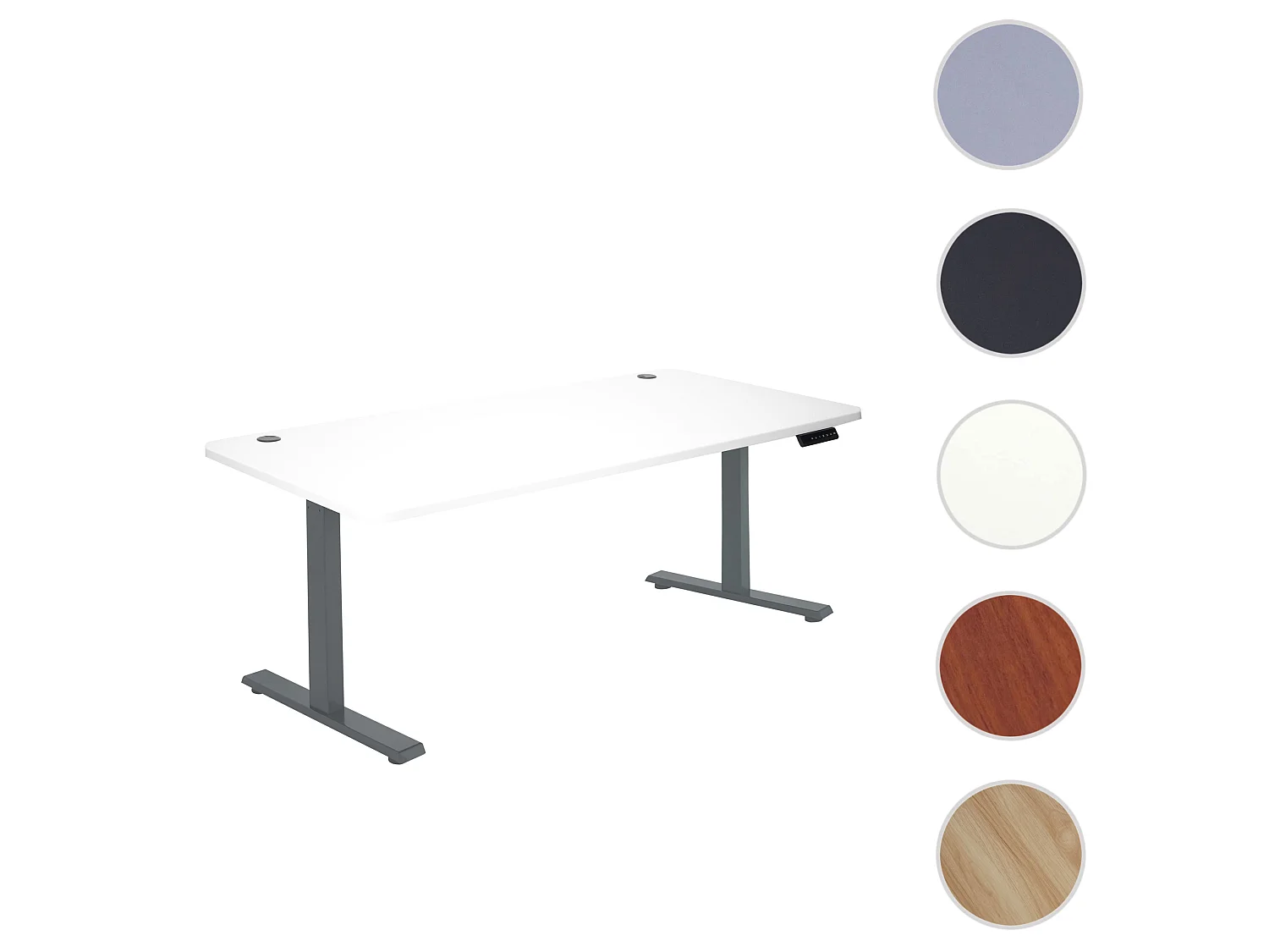 Schreibtisch MCW-D40, Weiß, anthrazit-grau