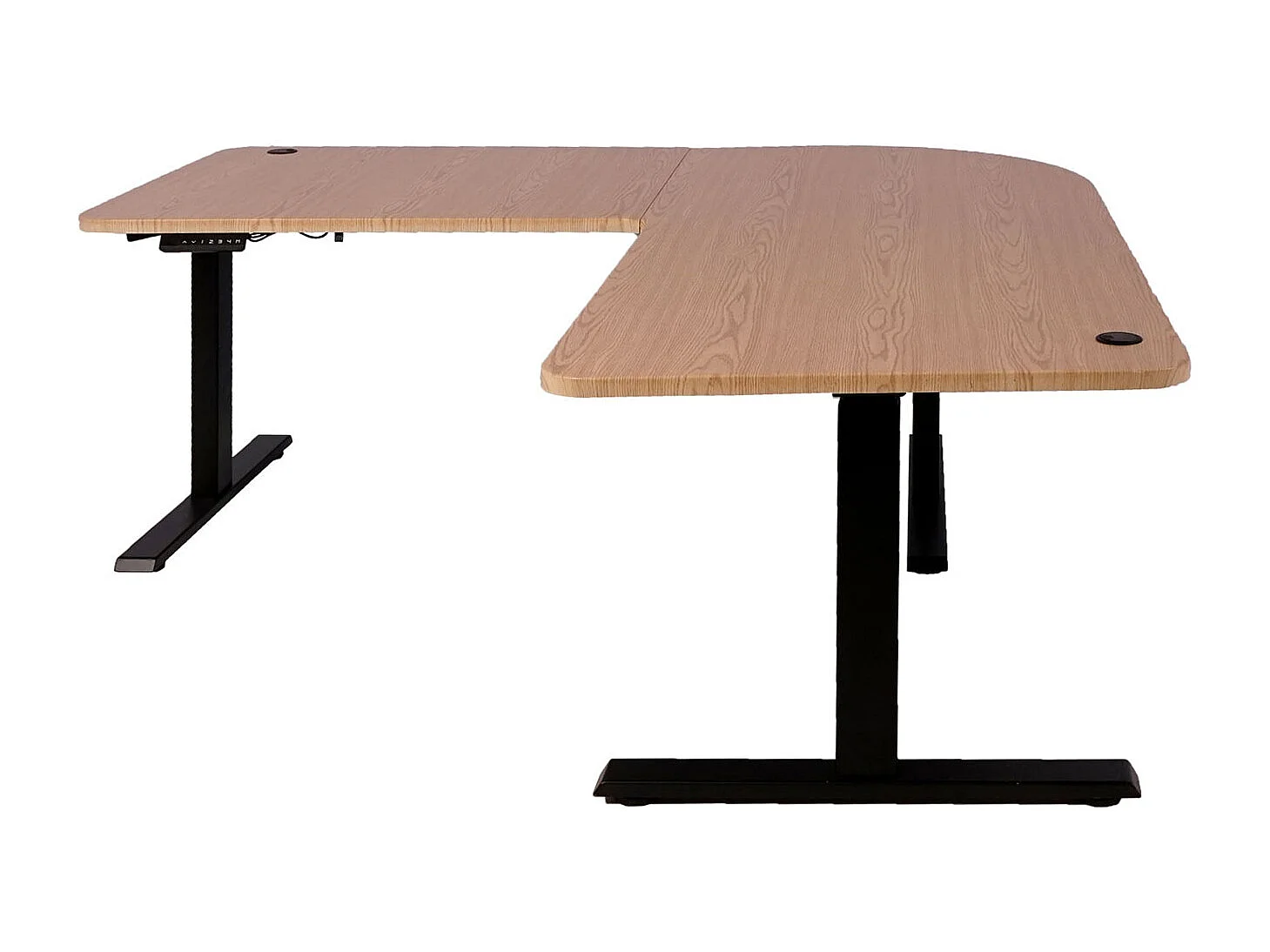 Eck-Schreibtisch MCW-D40, Hellbraun, schwarz