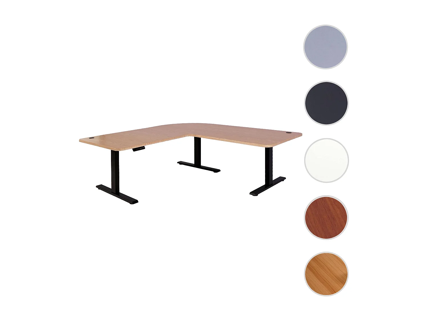 Eck-Schreibtisch MCW-D40, Hellbraun, schwarz