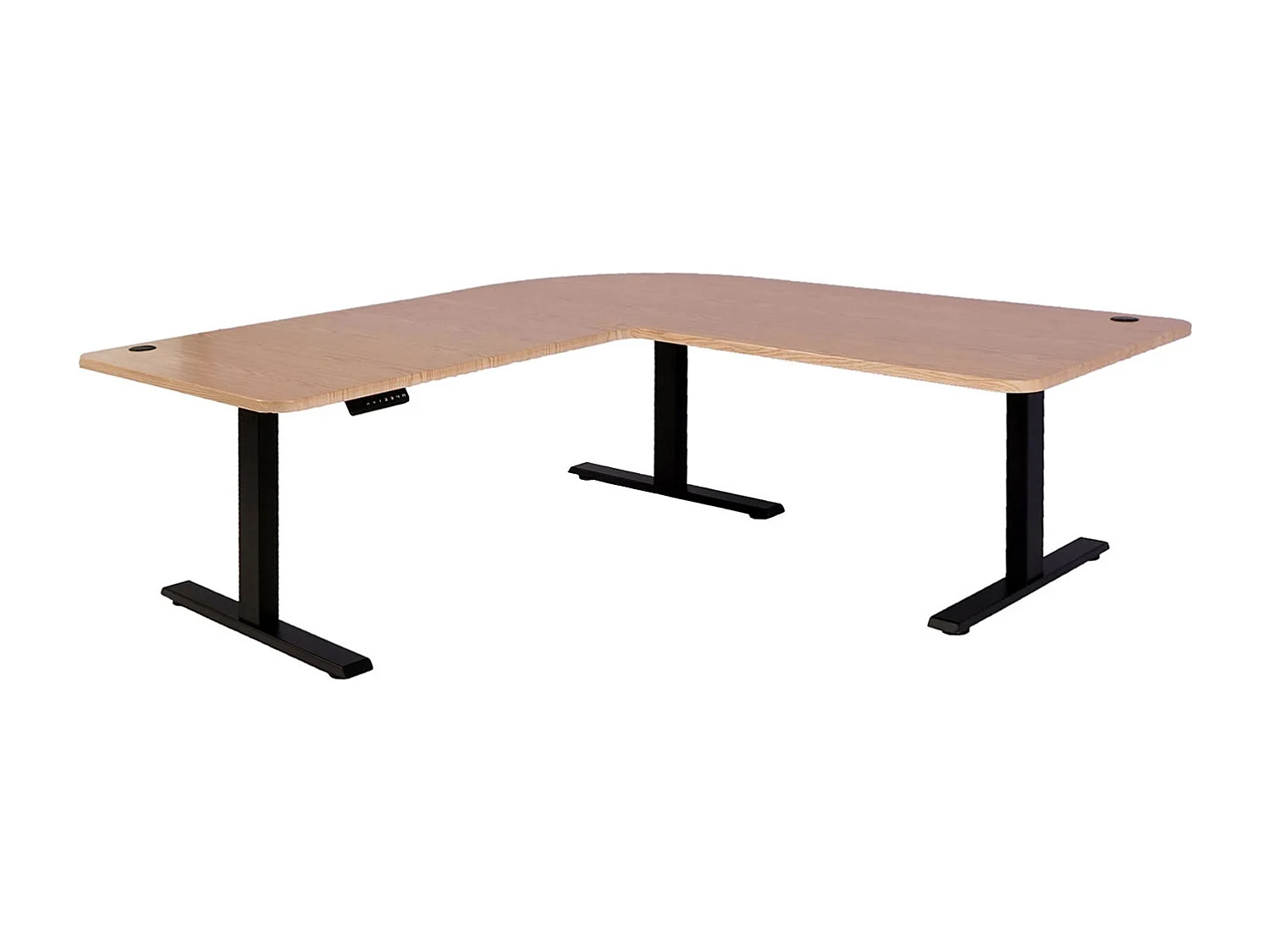 Eck-Schreibtisch MCW-D40, Hellbraun, schwarz