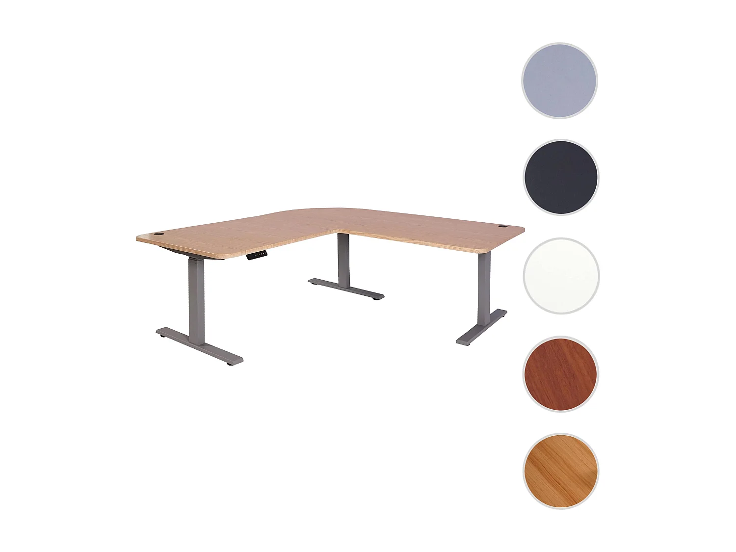 Eck-Schreibtisch MCW-D40, Hellbraun, grau