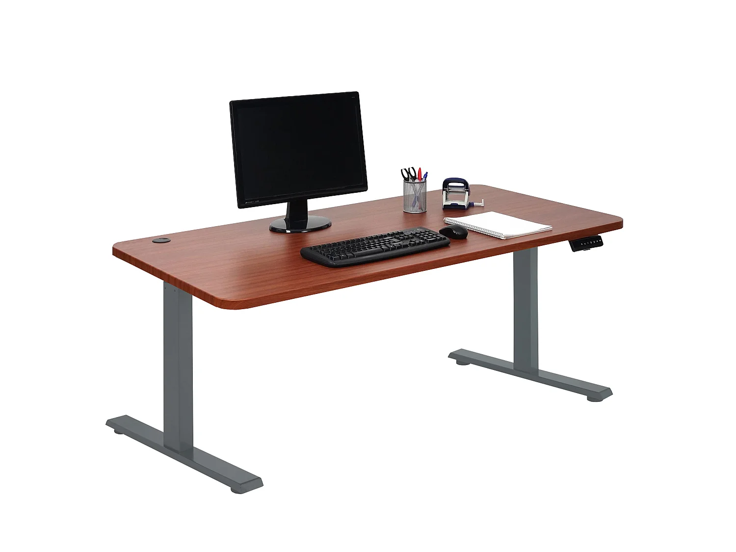 Schreibtisch MCW-D40, Natur, anthrazit-grau