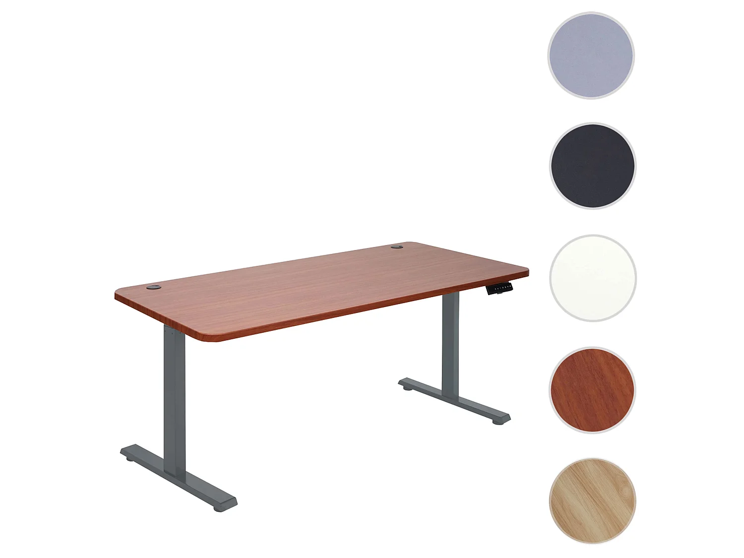 Schreibtisch MCW-D40, Natur, anthrazit-grau