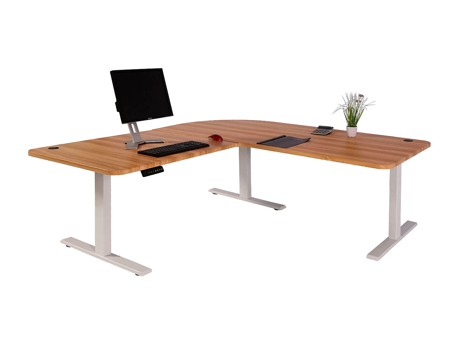 Eck-Schreibtisch MCW-D40, Eiche-Dekor, weiß