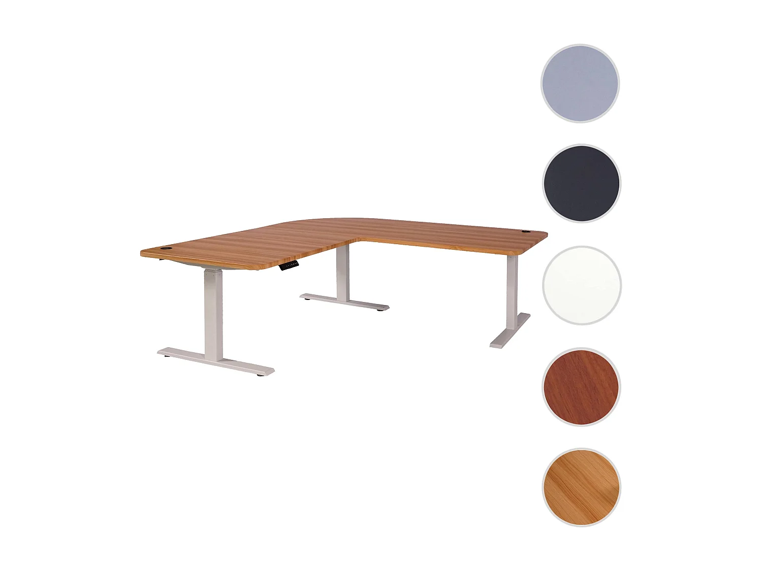 Eck-Schreibtisch MCW-D40, Eiche-Dekor, weiß