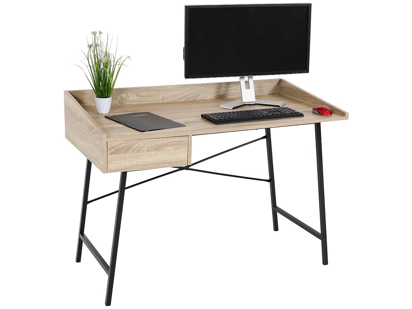 SH-tables Scrivania Regolabile In Altezza 67-91,5 Cm – Tavolino A Scomparsa Con Ruote, In MDF E Acciaio, Per Divano E Letto - 3