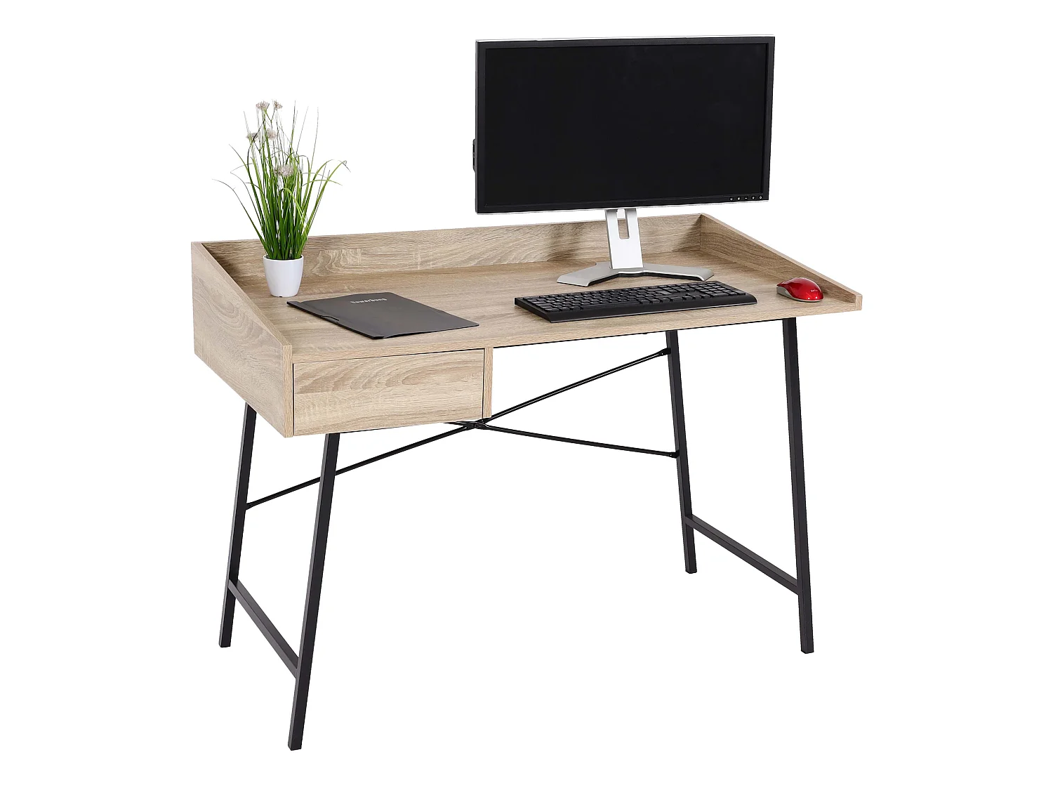 Konstrukcja 3D biurka MCW-J97,  wygląd dębu