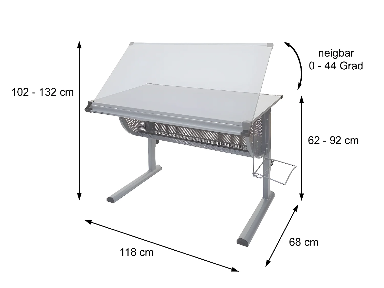 Bureau d'écolier Preston,  gris