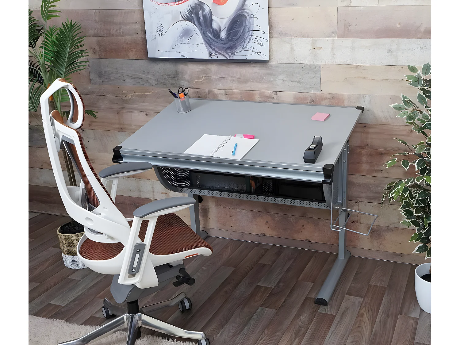 Bureau d'écolier Preston,  gris