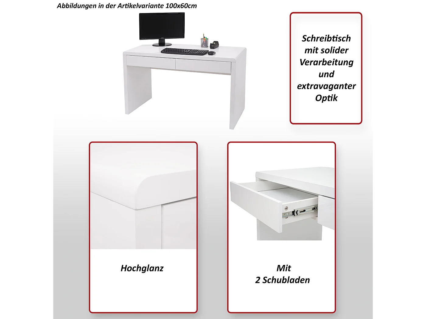 Schreibtisch MCW-G51, 120x60cm