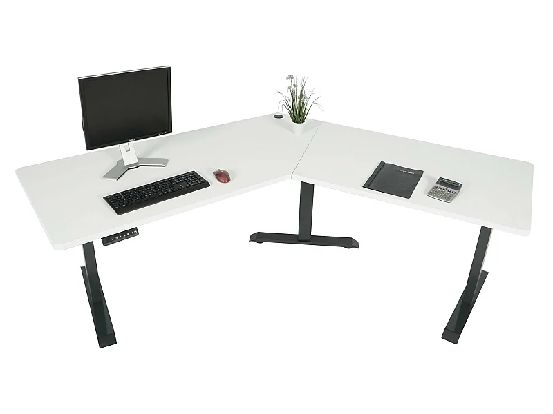 Schreibtisch MCW-D40, Weiß, anthrazit-grau