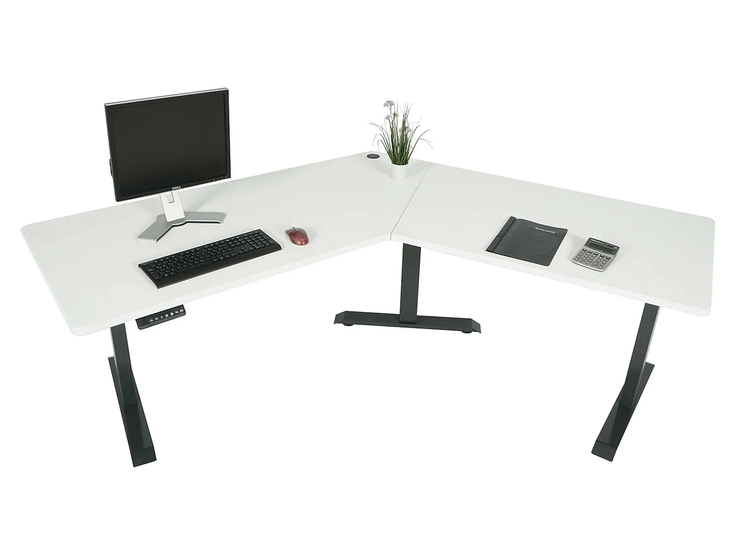 Schreibtisch MCW-D40, Weiß, anthrazit-grau