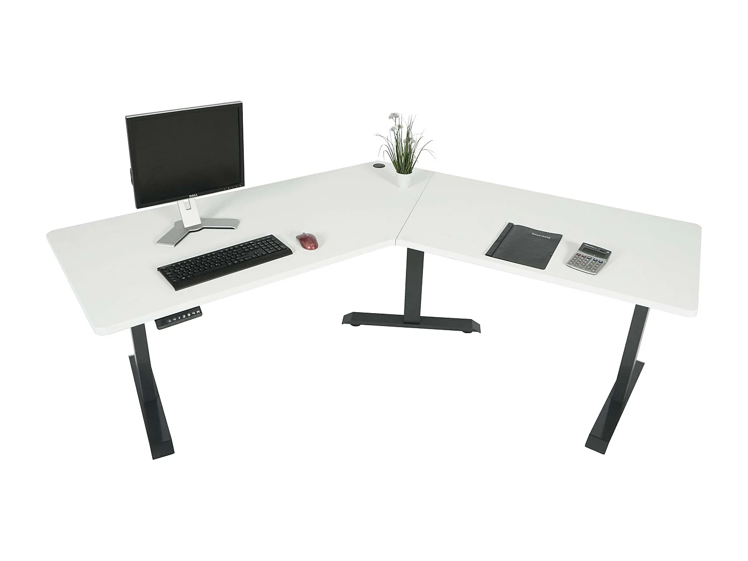 Schreibtisch MCW-D40, Weiß, anthrazit-grau