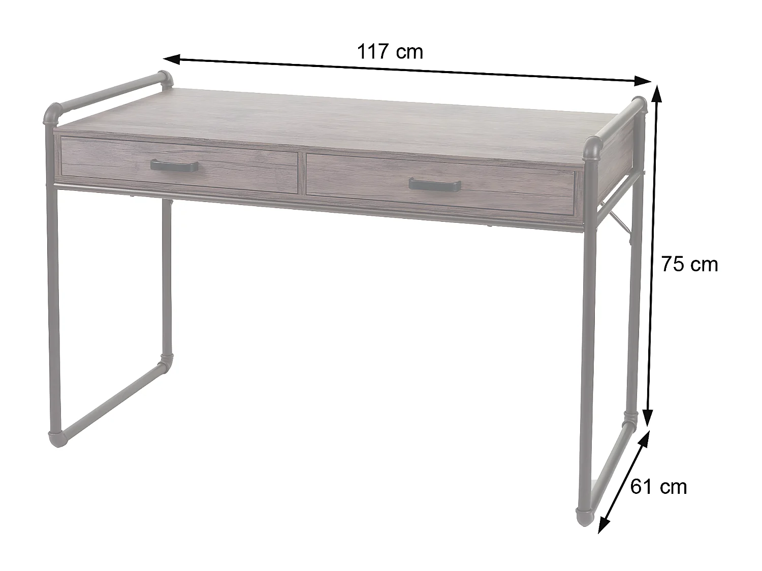 Bureau MCW-F58,  bruine wilde eik look