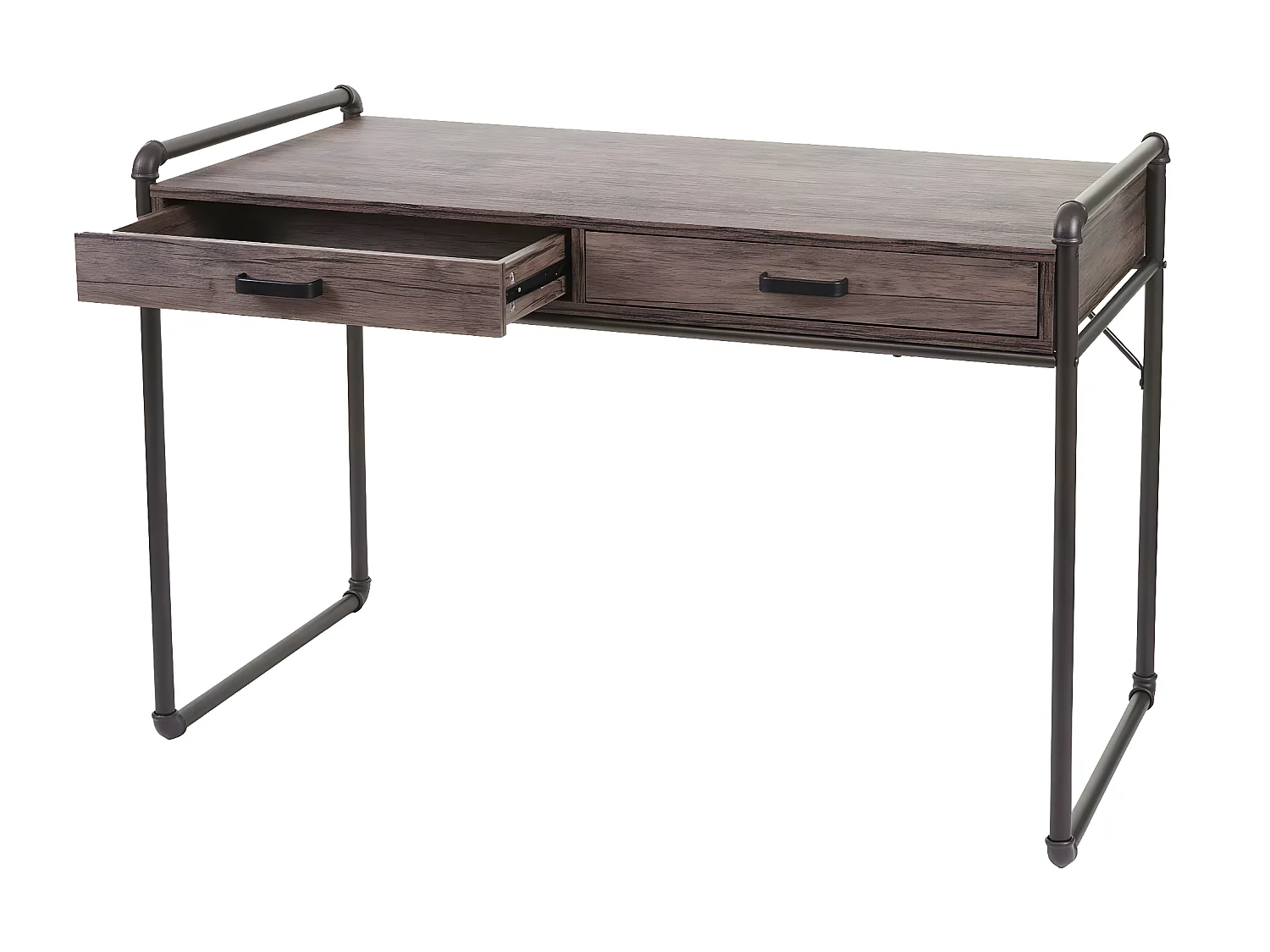 Scrivania ufficio computer MCW-F58 MDF con cassetti 60x120x75cm rovere marrone