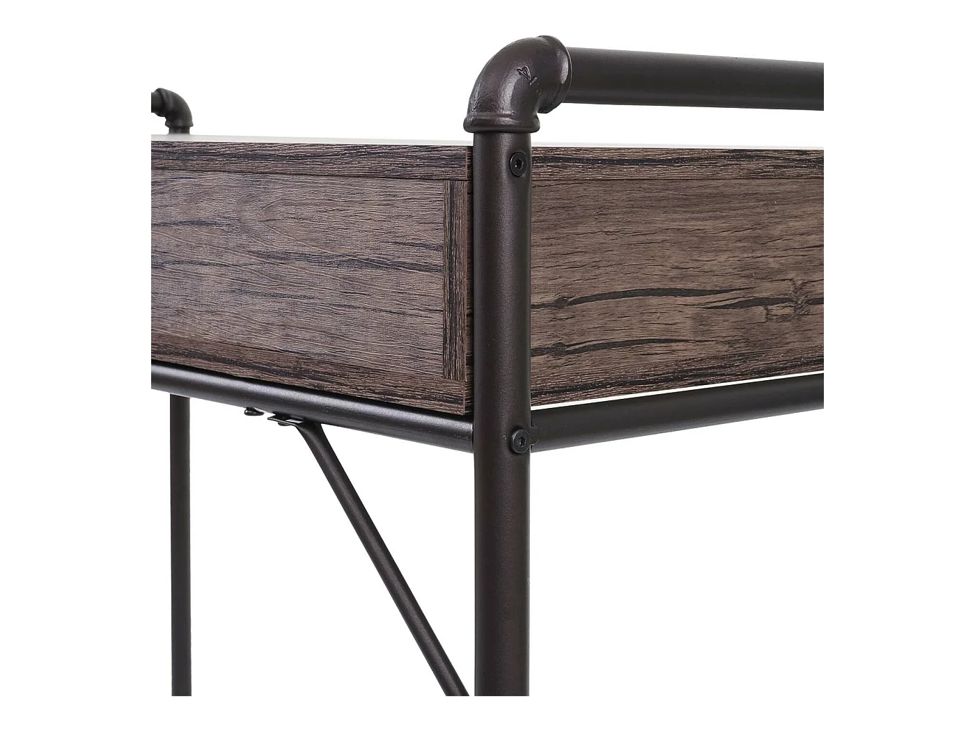 Scrivania ufficio computer MCW-F58 MDF con cassetti 60x120x75cm rovere marrone