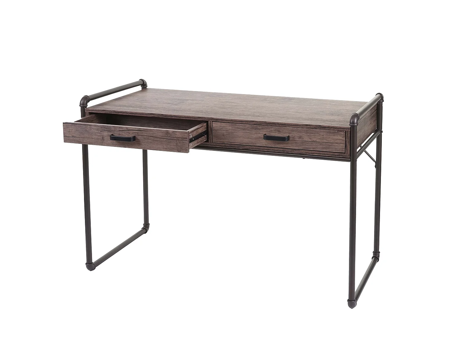 Scrivania ufficio computer MCW-F58 MDF con cassetti 60x120x75cm rovere marrone