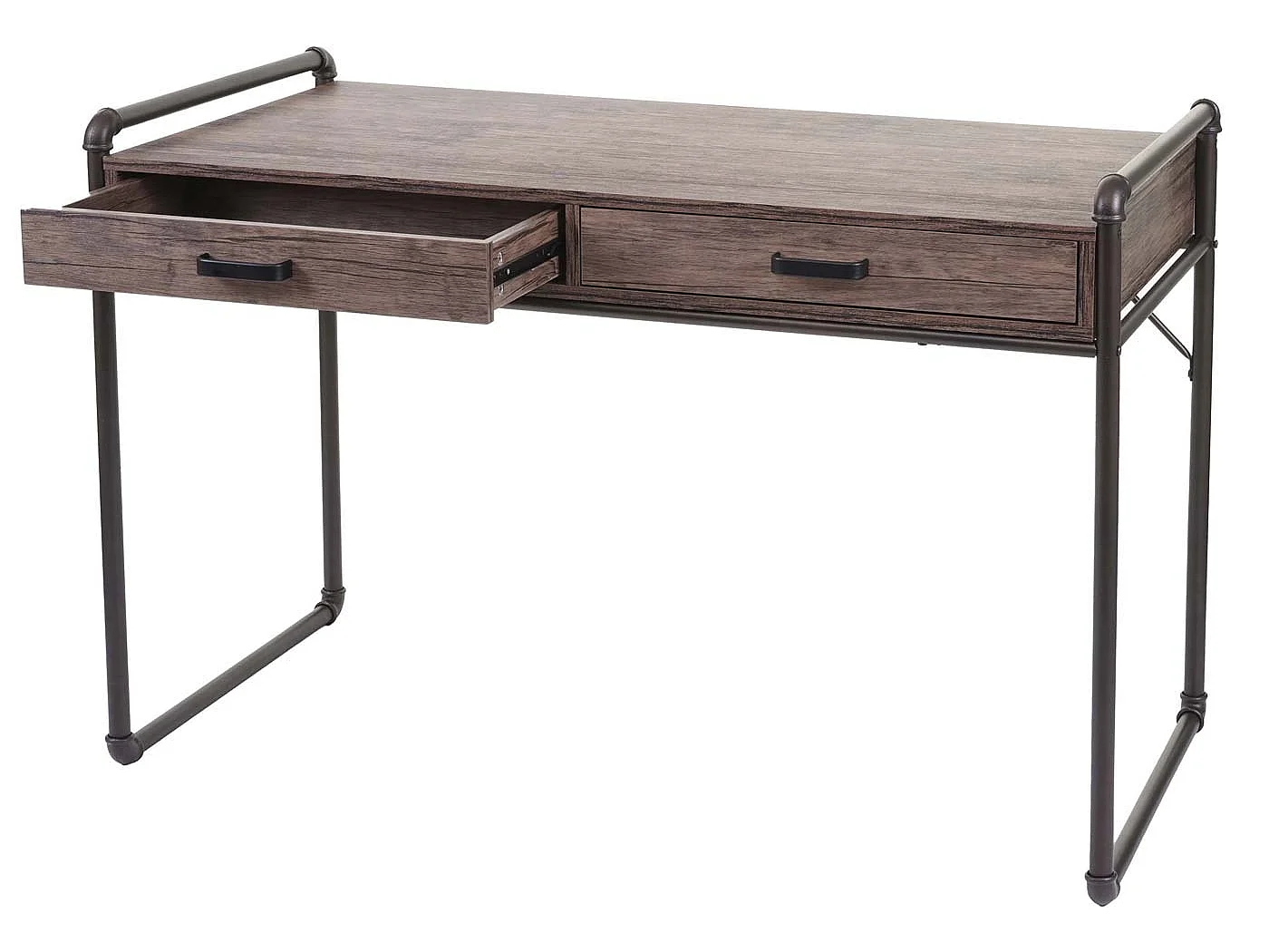 Scrivania ufficio computer MCW-F58 MDF con cassetti 60x120x75cm rovere marrone