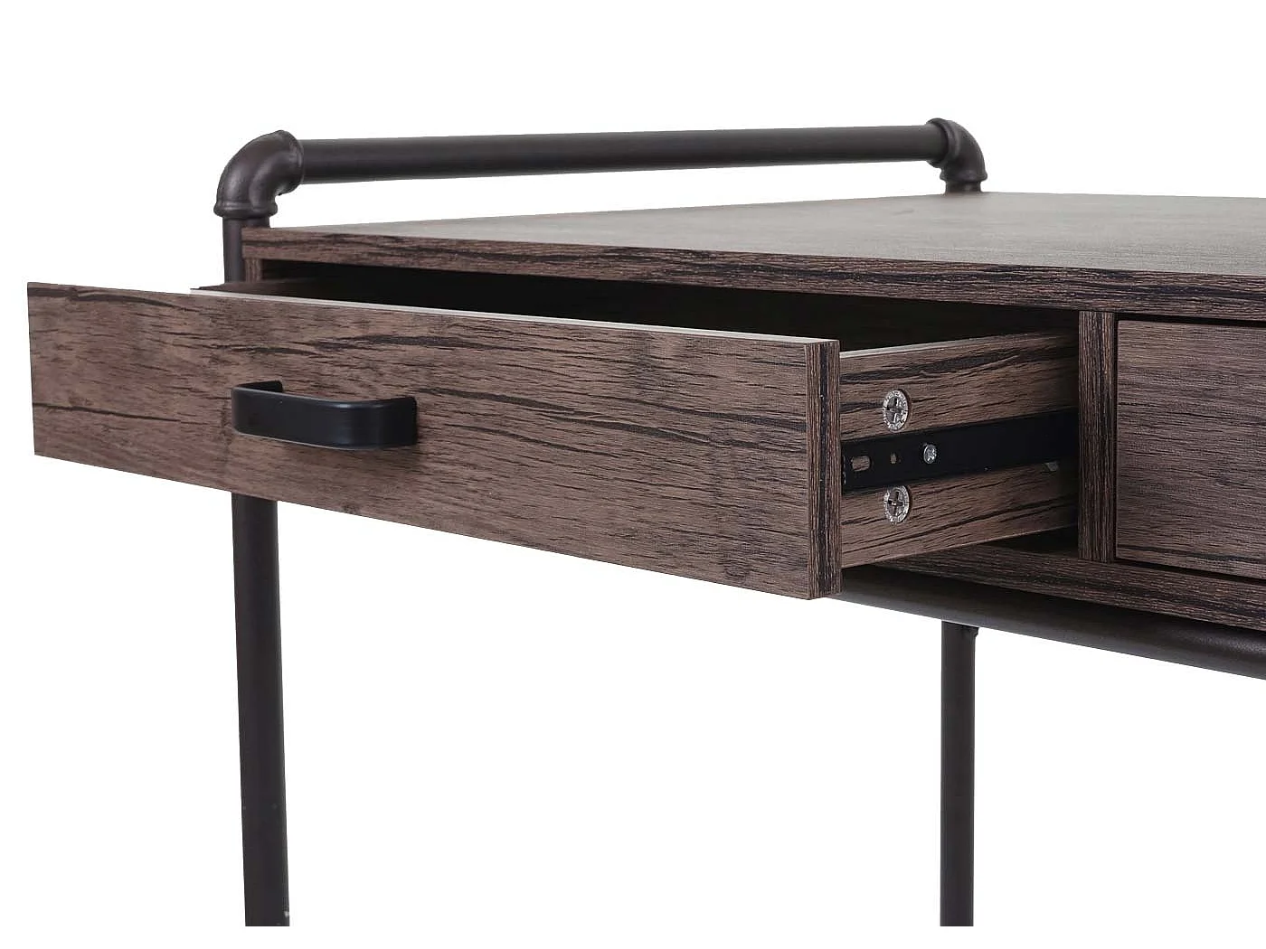 Scrivania ufficio computer MCW-F58 MDF con cassetti 60x120x75cm rovere marrone