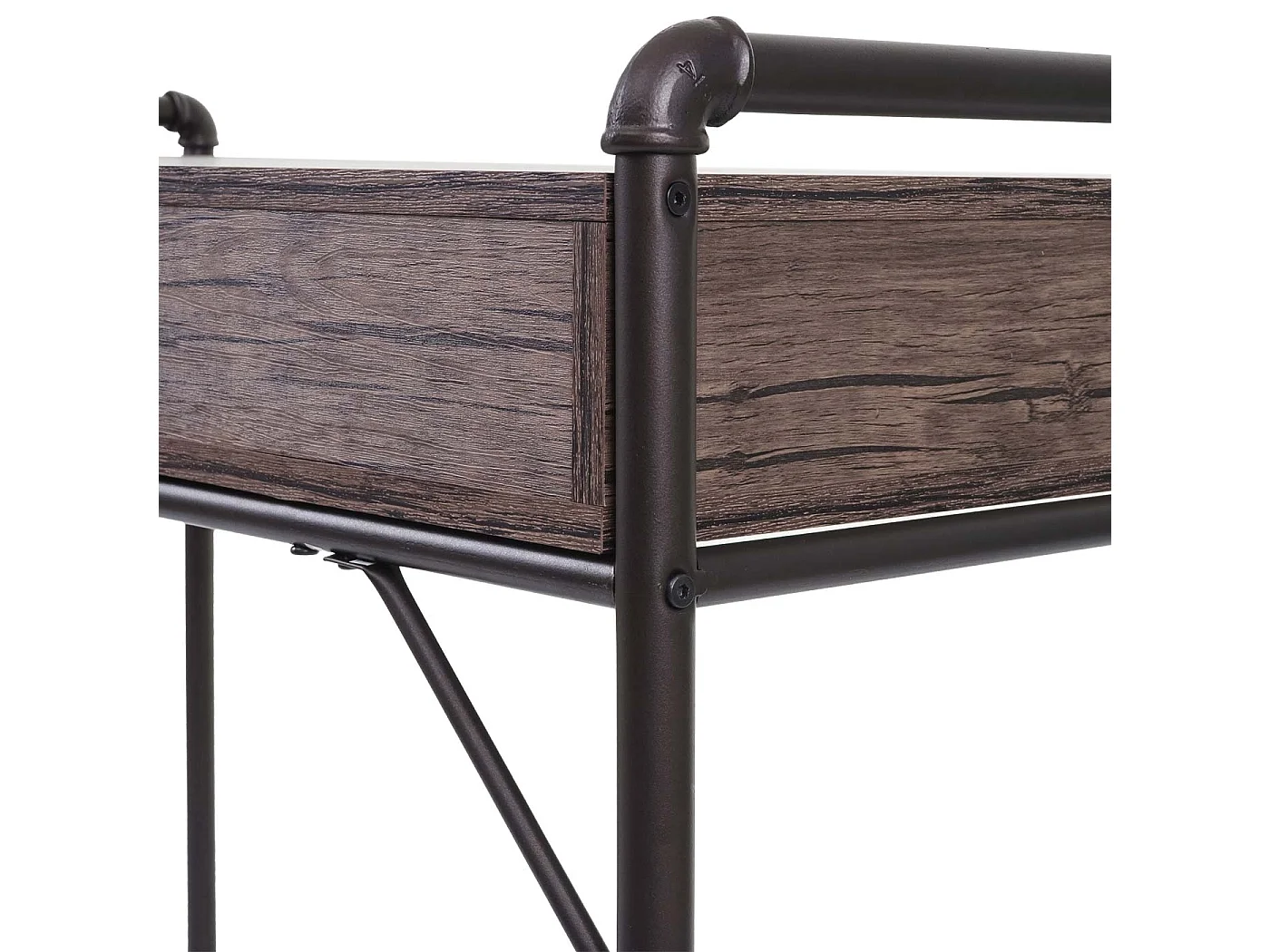 Scrivania ufficio computer MCW-F58 MDF con cassetti 60x120x75cm rovere marrone