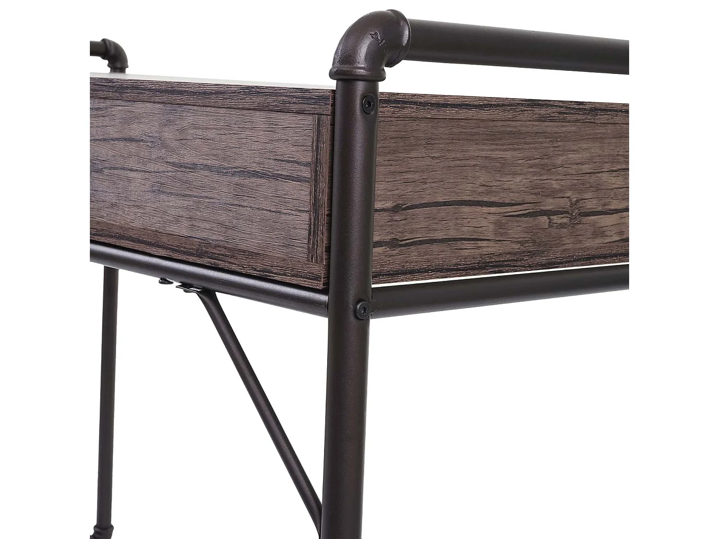 Scrivania ufficio computer MCW-F58 MDF con cassetti 60x120x75cm rovere marrone