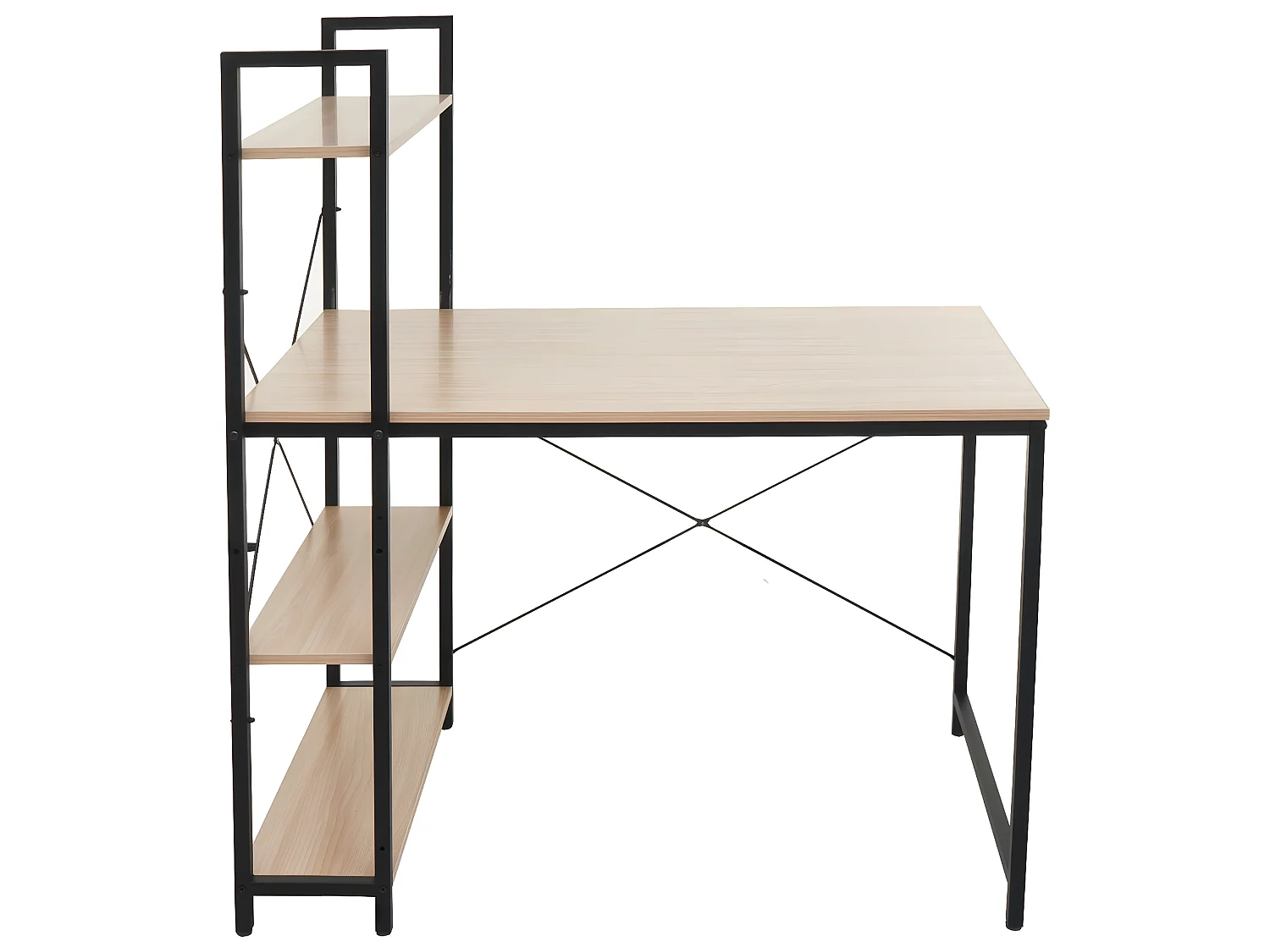 Schreibtisch mit Regal MCW-K81, Natur