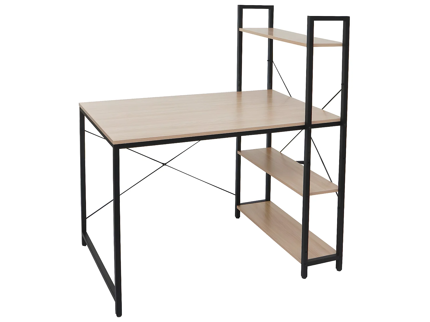 Schreibtisch mit Regal MCW-K81, Natur