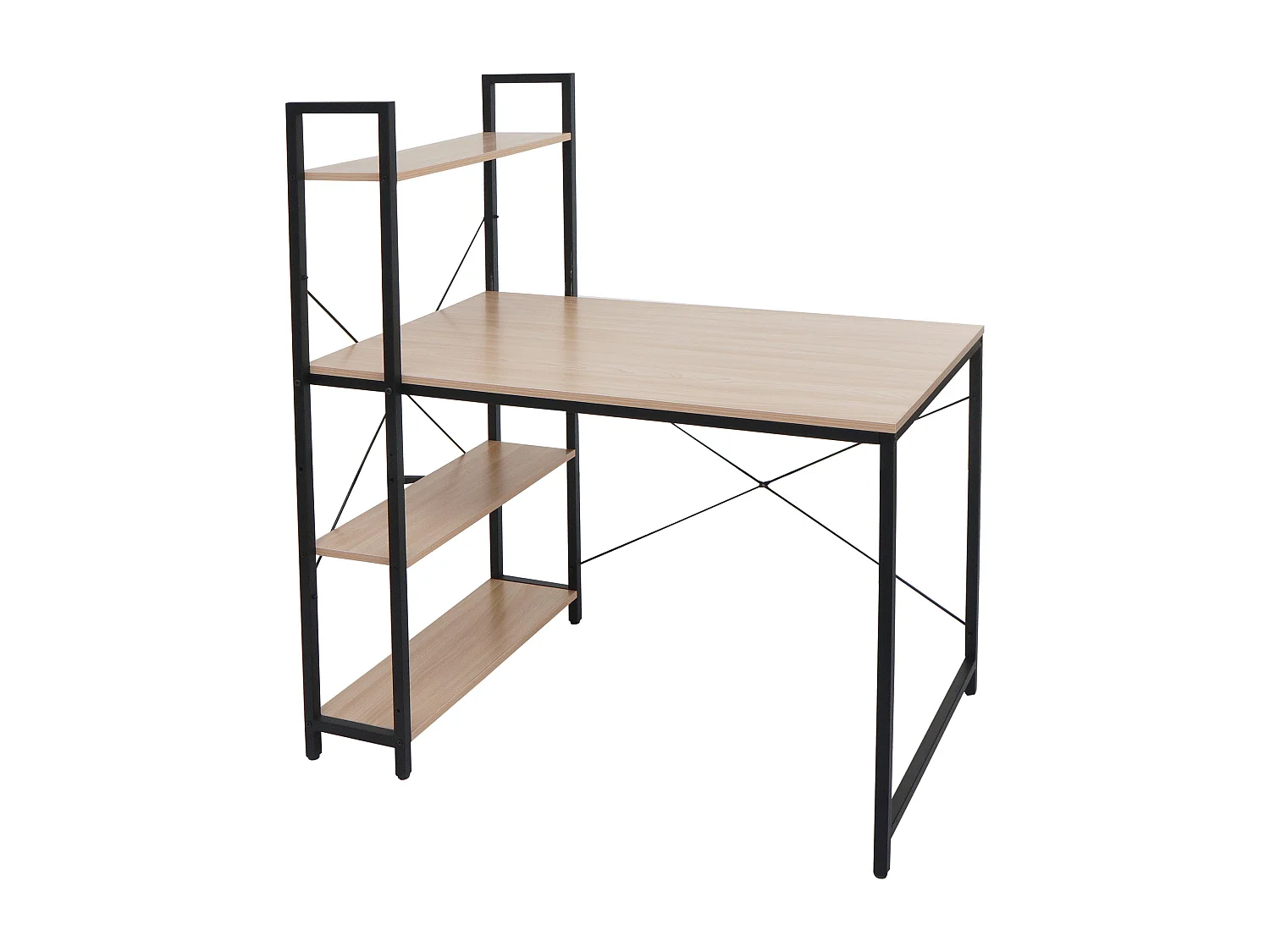 Schreibtisch mit Regal MCW-K81, Natur