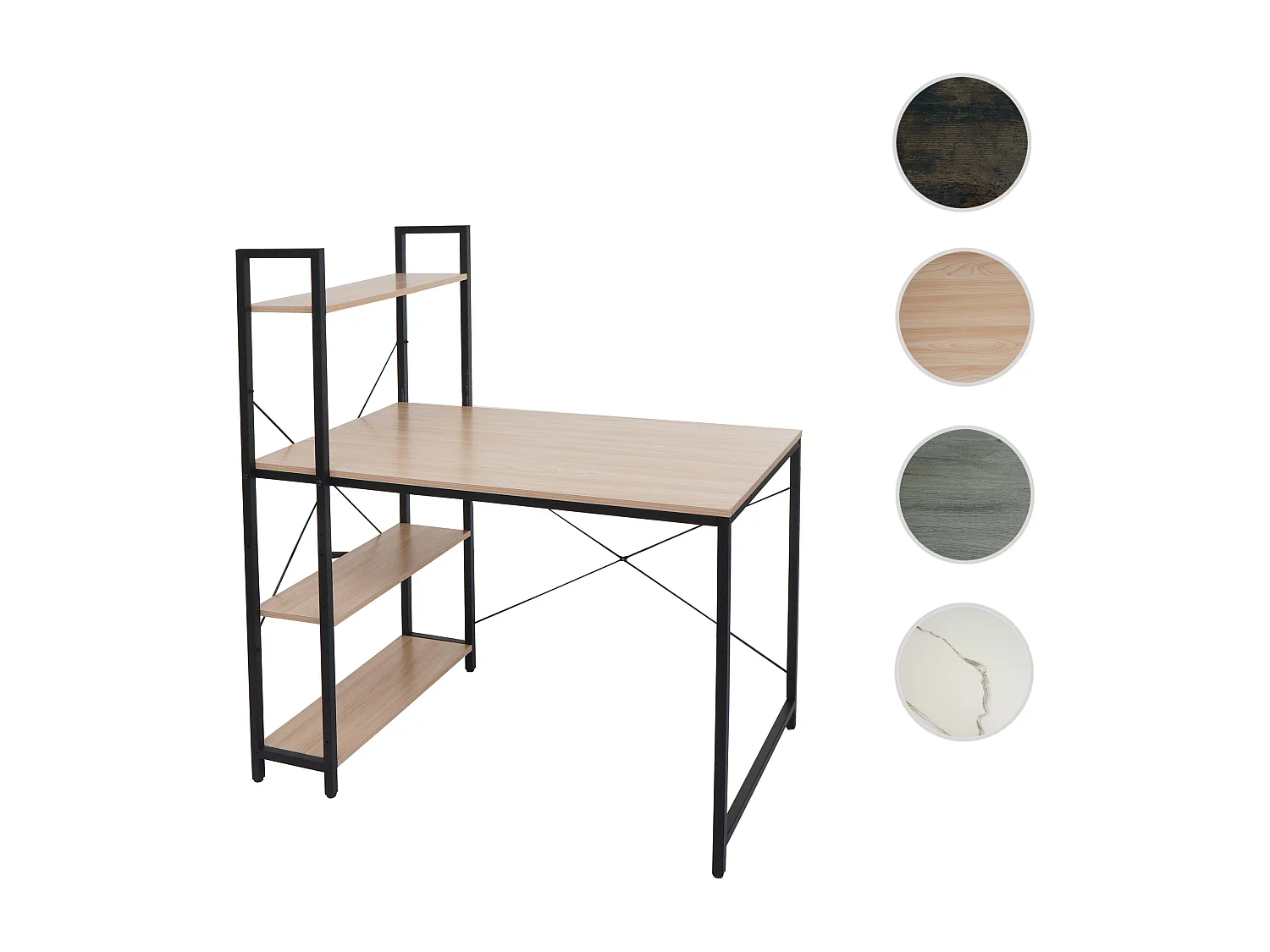 Schreibtisch mit Regal MCW-K81, Natur