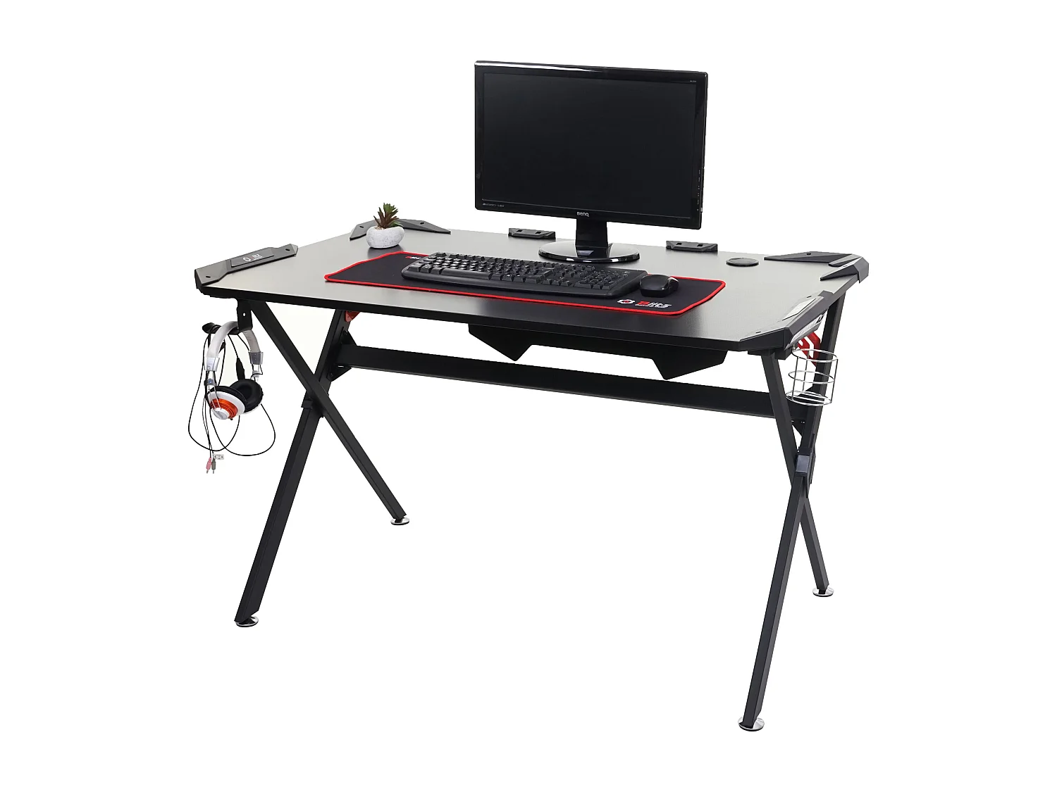 Schreibtisch MCW-F11, Computertisch Jugend-Schreibtisch, Gaming 120x75cm MVG schwarz
