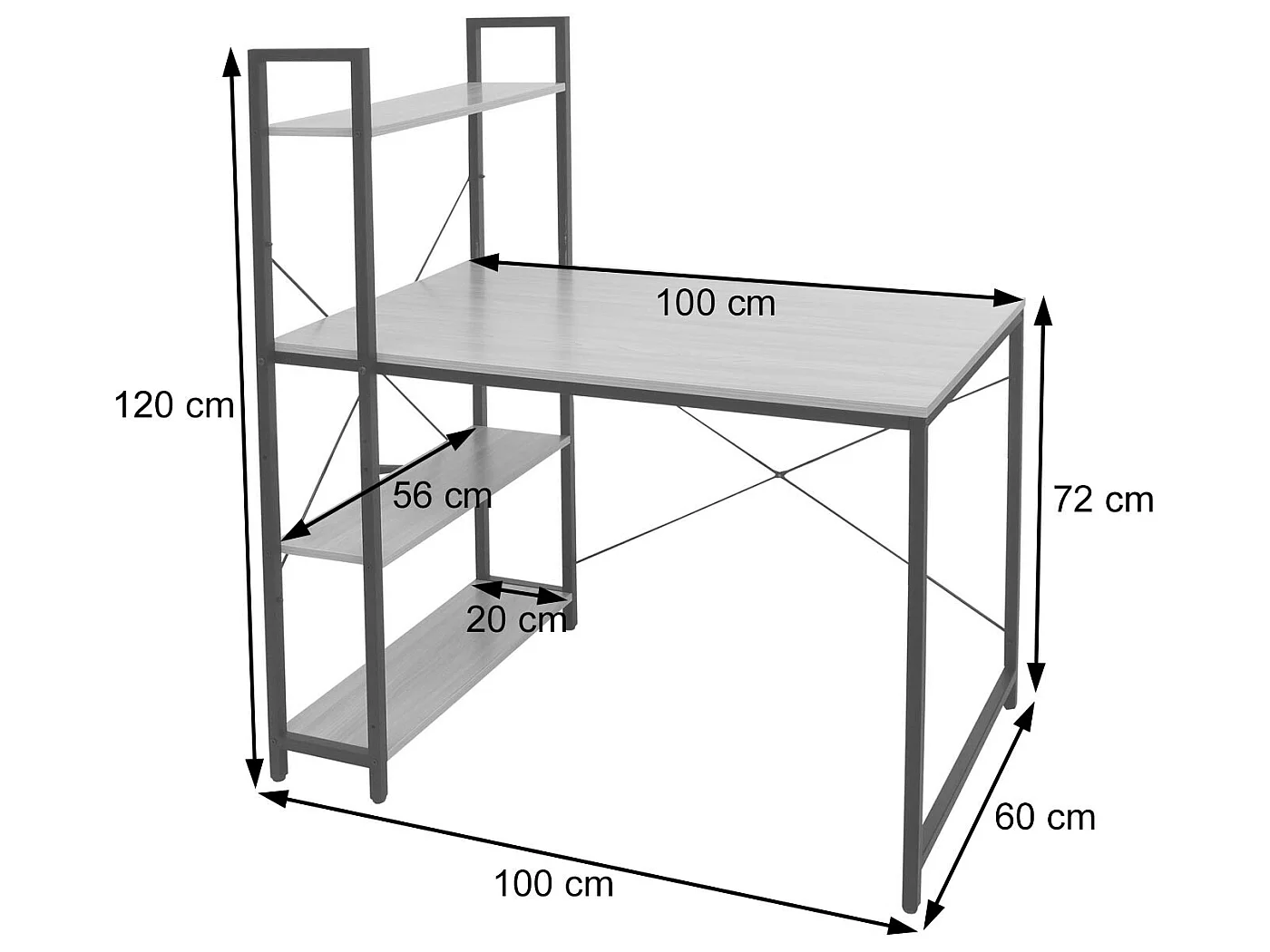 Bureau met legplank MCW-K81,  bruin