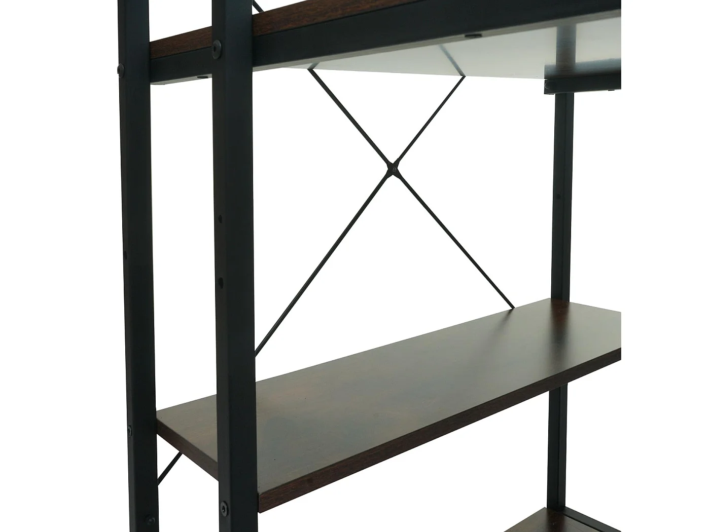 Schreibtisch mit Regal MCW-K81, Braun