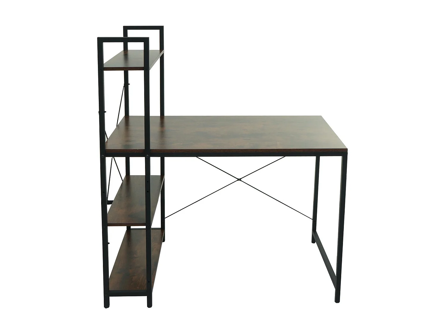 Schreibtisch mit Regal MCW-K81, Braun