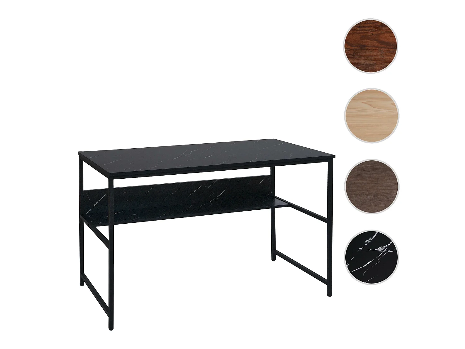 Secretária MCW-K80,  aspeto de mármore preto