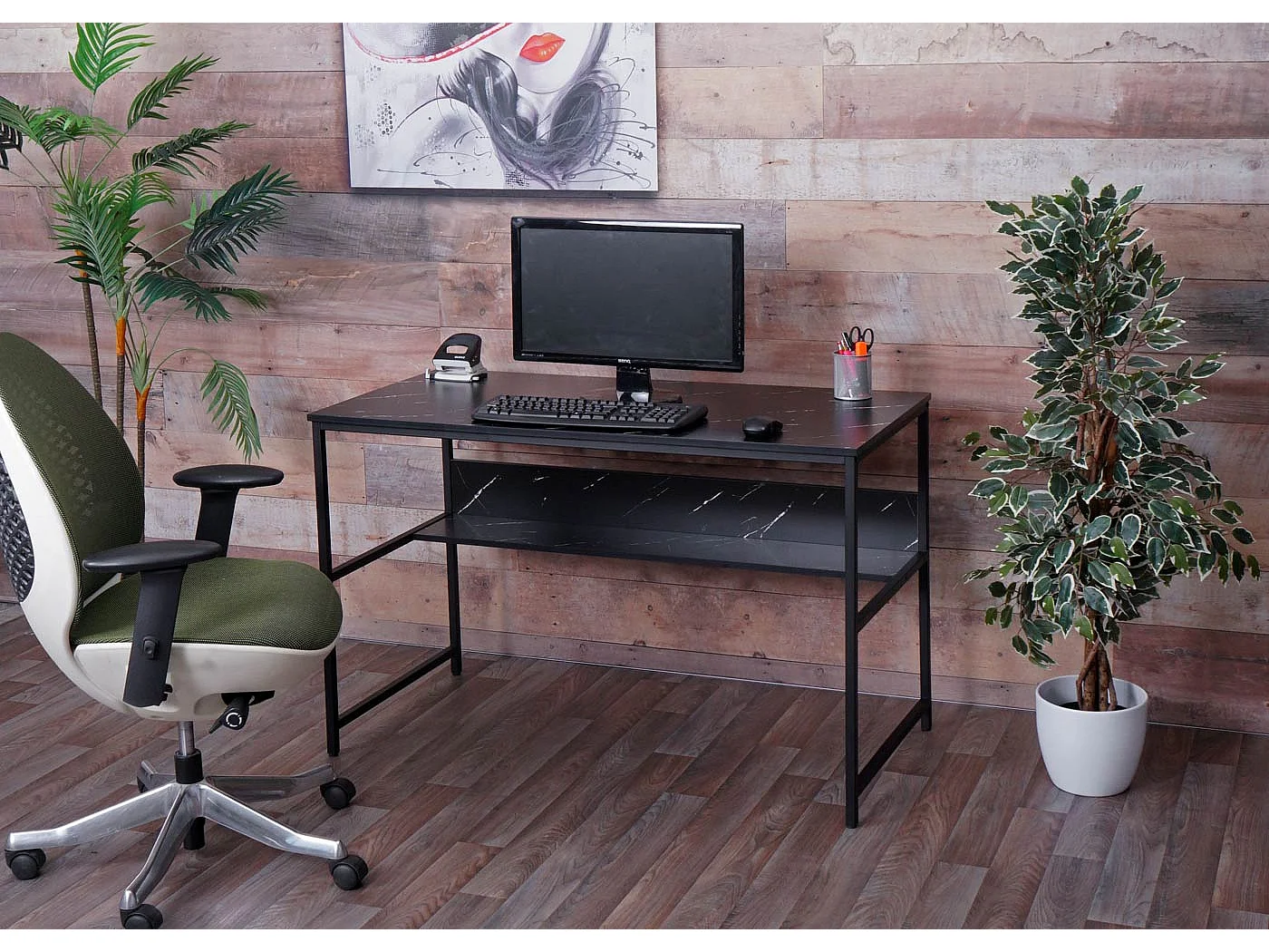 Bureau MCW-K80,  aspect marbre noir