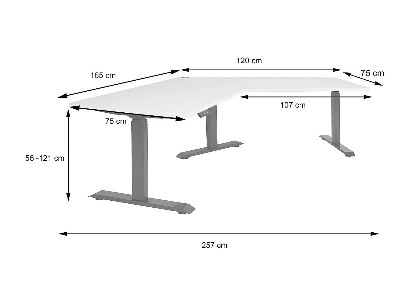 Schreibtisch MCW-D40, Natur, anthrazit-grau