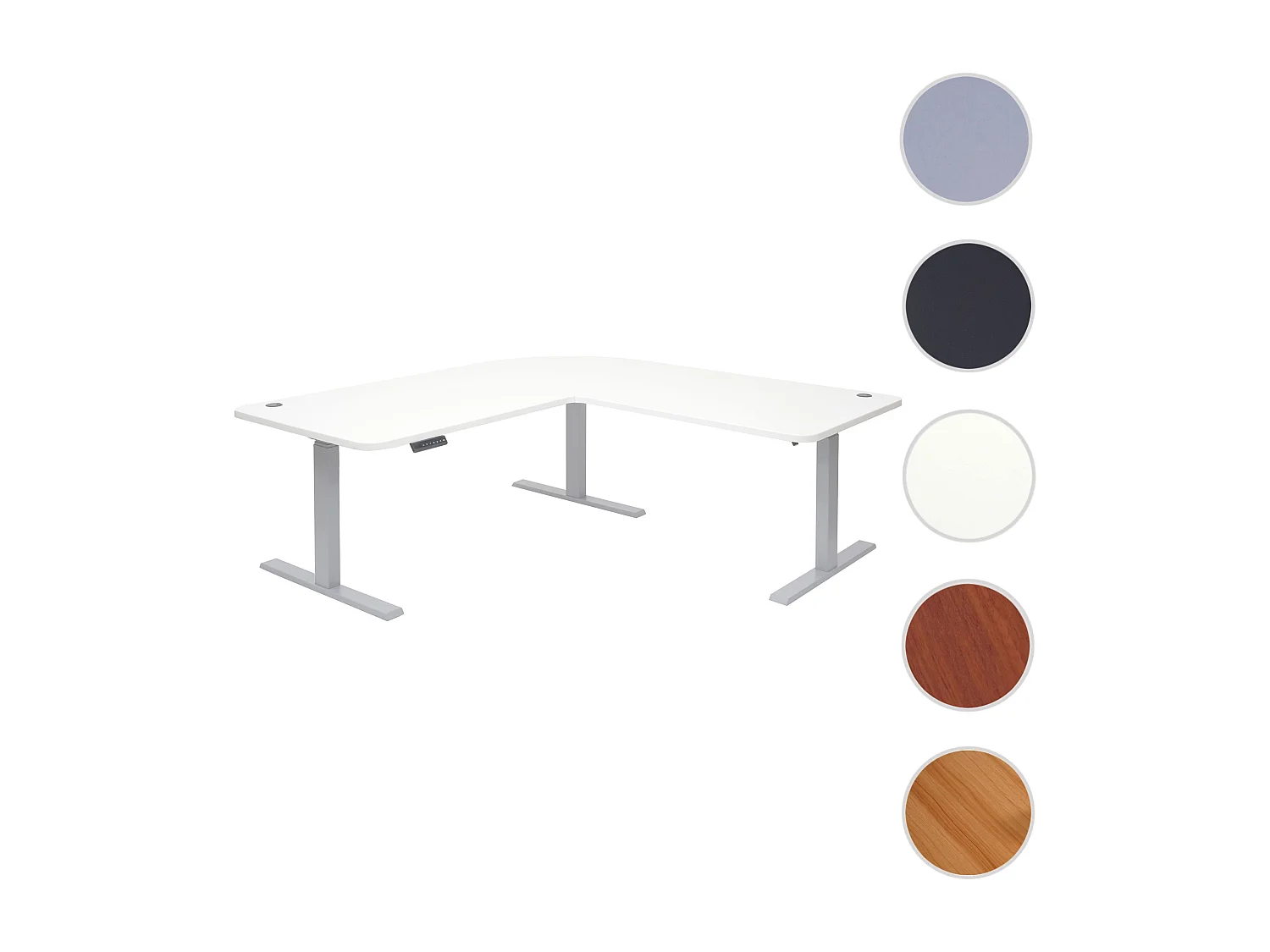 Eck-Schreibtisch MCW-D40, Weiß, grau