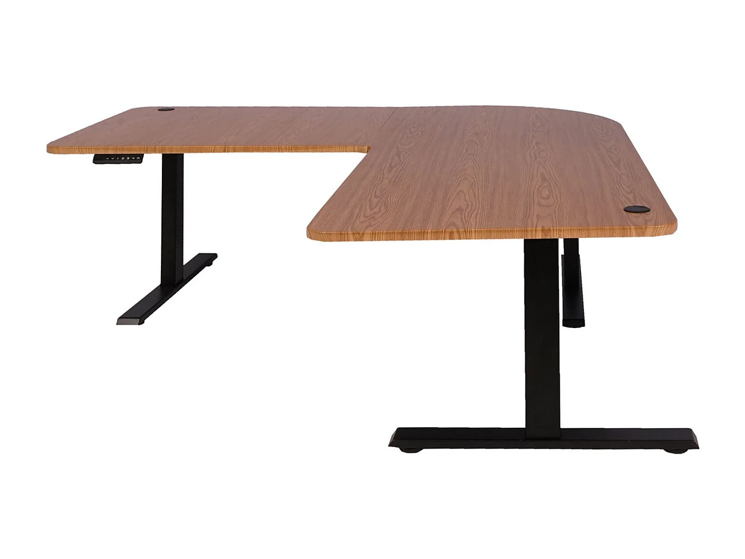 Eck-Schreibtisch MCW-D40, Braun Struktur, schwarz