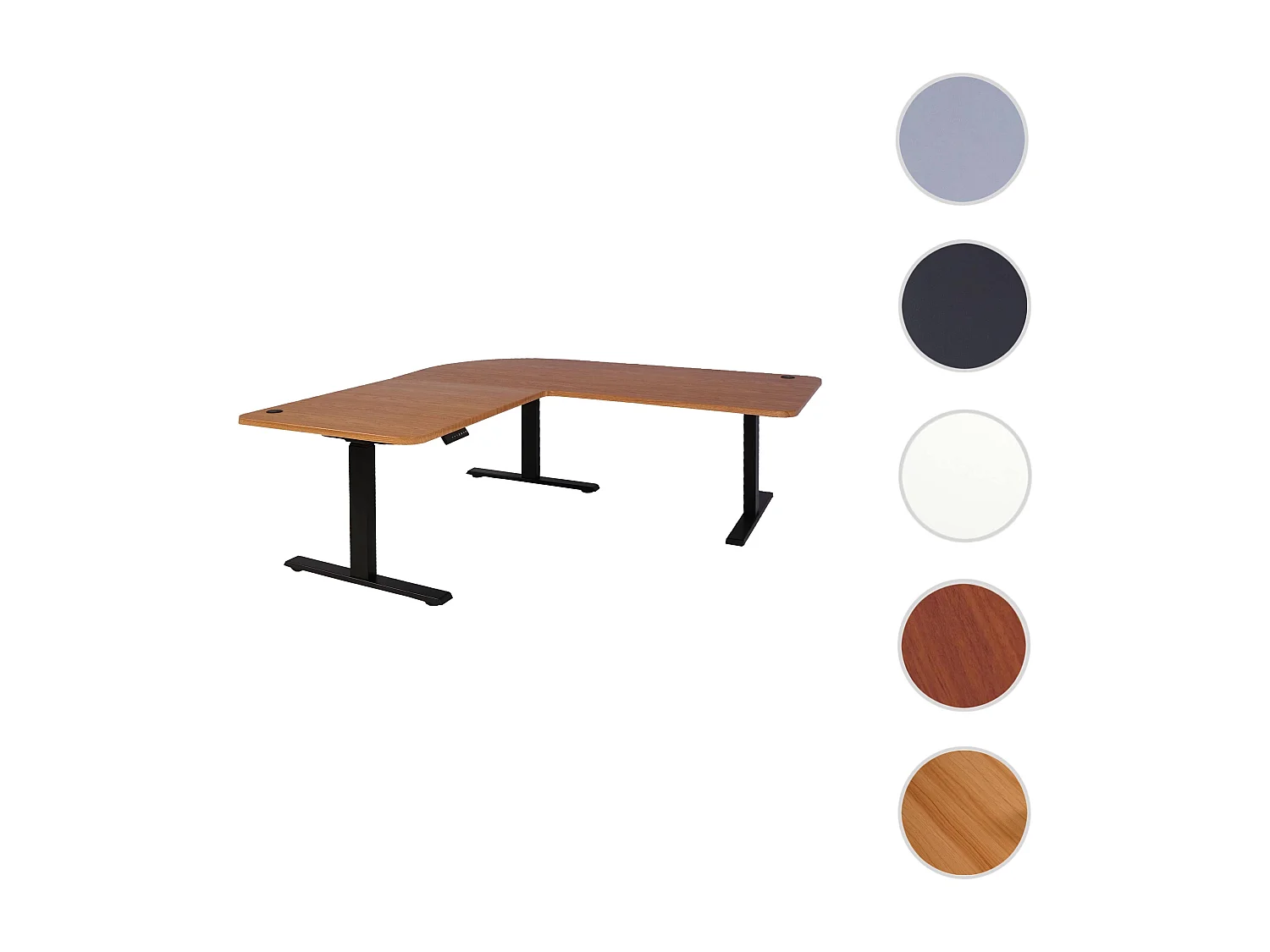 Eck-Schreibtisch MCW-D40, Braun Struktur, schwarz