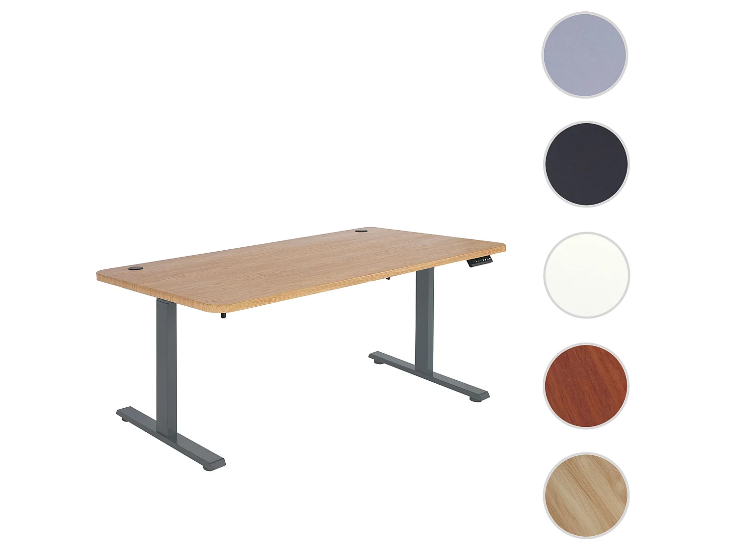 Schreibtisch MCW-D40, Braun Struktur, anthrazit-grau