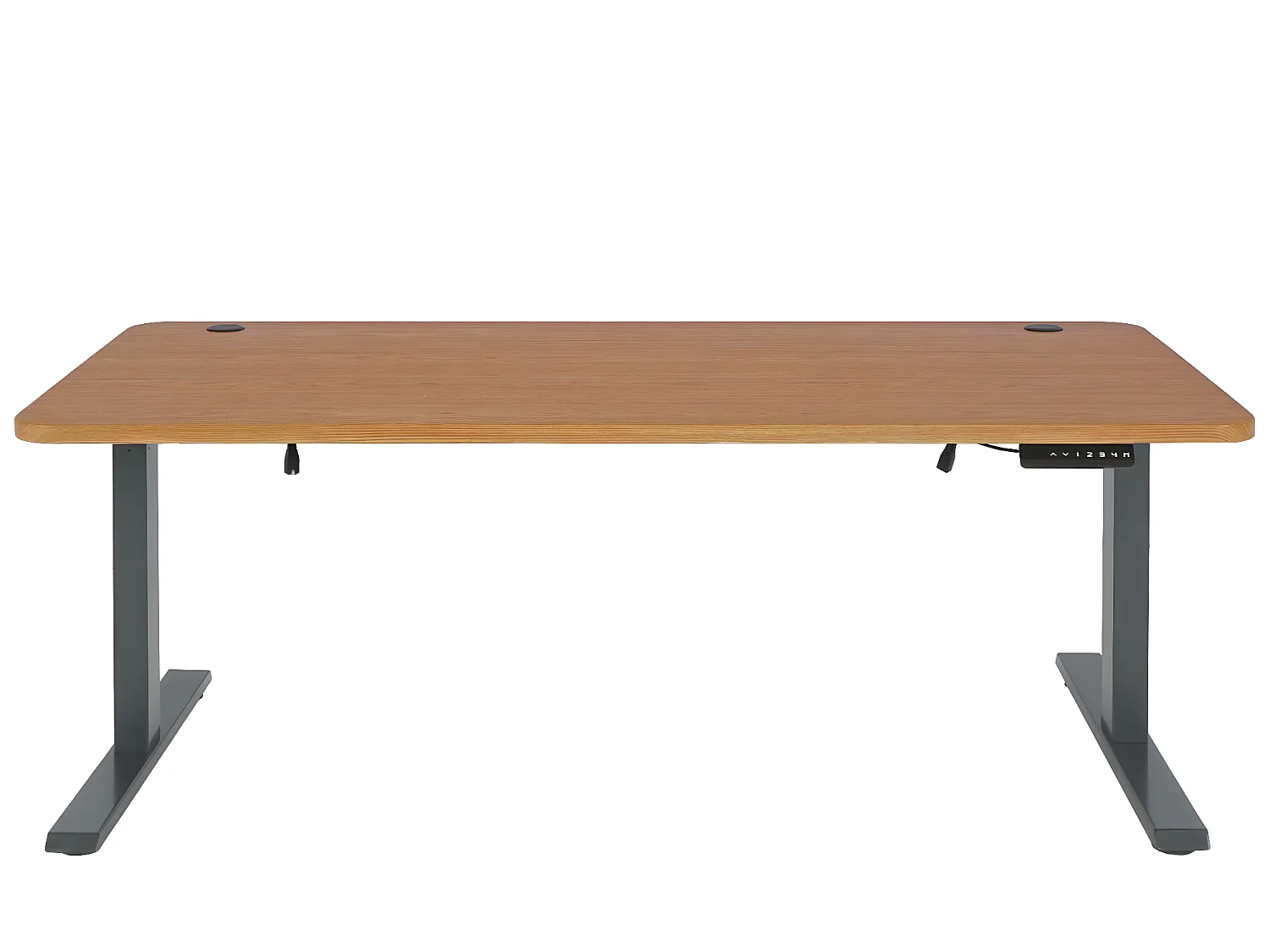 Schreibtisch MCW-D40, Braun Struktur, anthrazit-grau