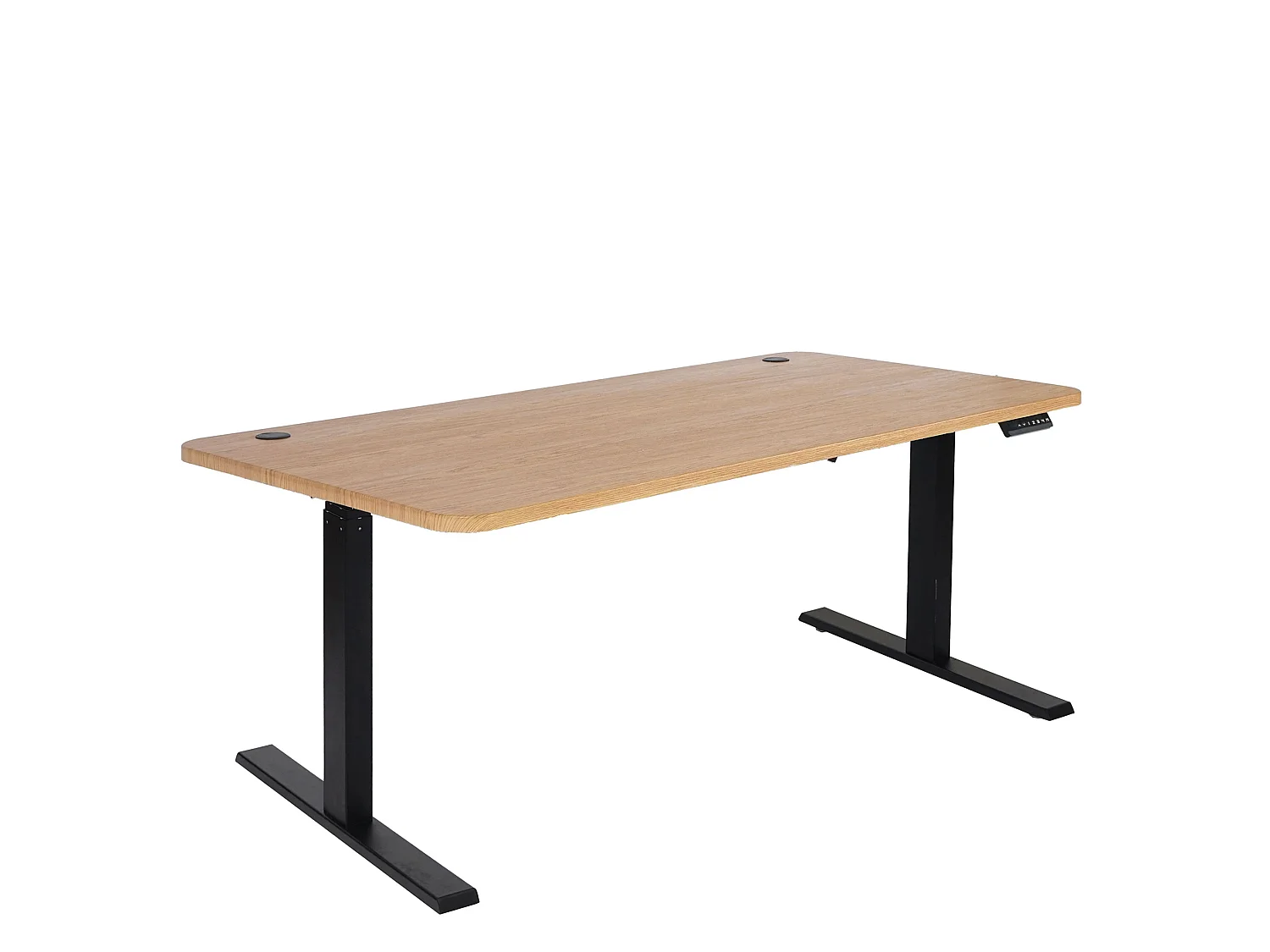 Schreibtisch MCW-D40, Braun Struktur, schwarz