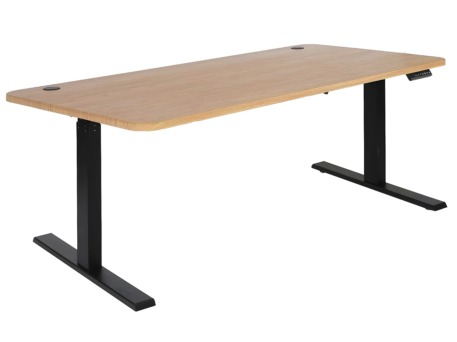 Schreibtisch MCW-D40, Braun Struktur, schwarz