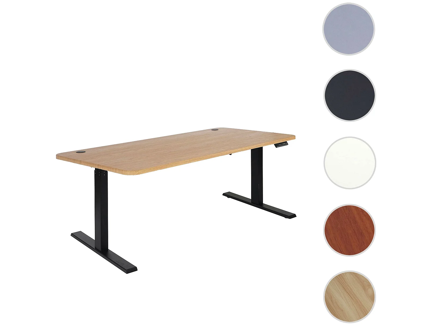 Schreibtisch MCW-D40, Braun Struktur, schwarz